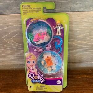 Polly Pocket Micro‎ Compact Snow Cabin w/ Doll Accessories New in Sealed Package